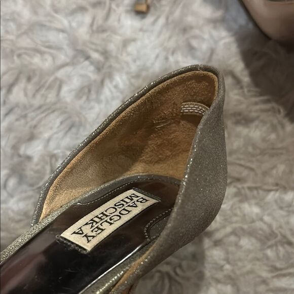 Badgley Mischka D’ Orsay Silver Embellished Heels - Picture 12 of 12